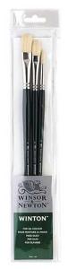 Winsor & Newton Winton Hog Bristle Long Handle Brush Set 3PK