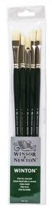 Winsor & Newton Winton Hog Bristle Long Handle Brush Set 5PK WN5990606