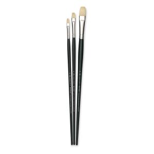 Winsor & Newton Winton Hog Bristle Long Handle Brush Set#1 -3PK