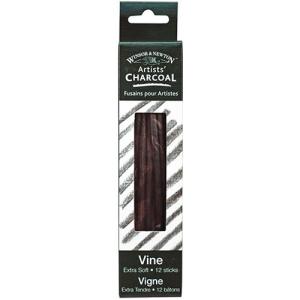 Winsor & Newton Artists' Vine Charcoal Sticks - (12 Pack) Extra Soft