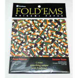 Yasutomo Fold'Ems Origami Paper 5 7/8" - (24 Sheets, 8 designs) Yuzen Patterns