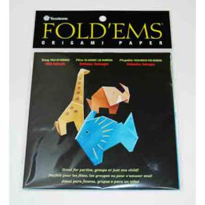 Yasutomo Fold'Ems Origami Paper 5 7/8" - (12 Sheets) Wild Animal Assortment