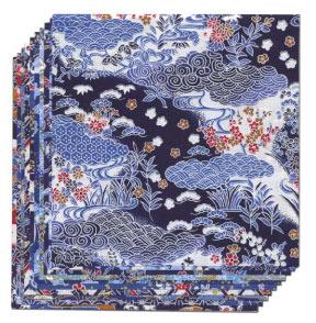 Yasutomo Origami Paper 5 7/8" - (10 Sheets, Assorted Designs) Yuzen Blue